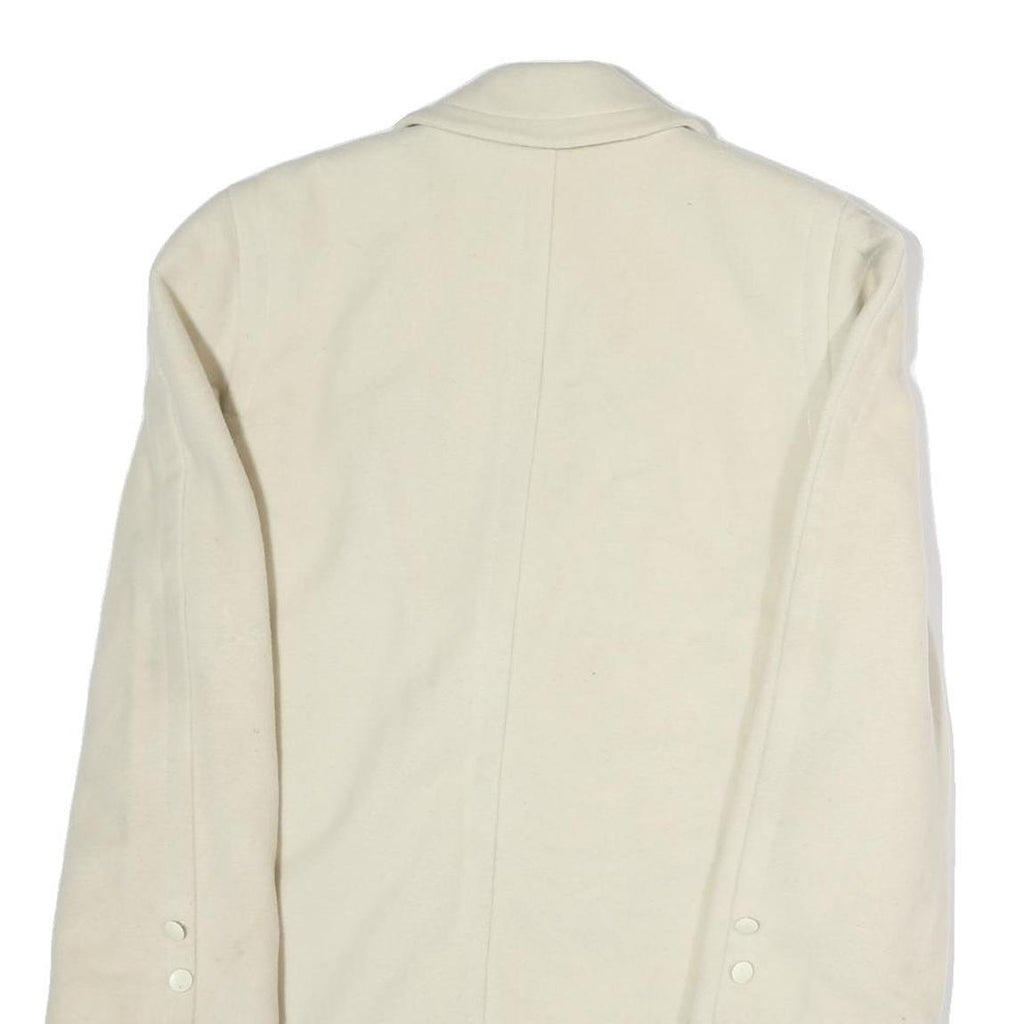 AQUASCUTUM Womens Cream White Double Breasted Jacket L Cotton Blend Button