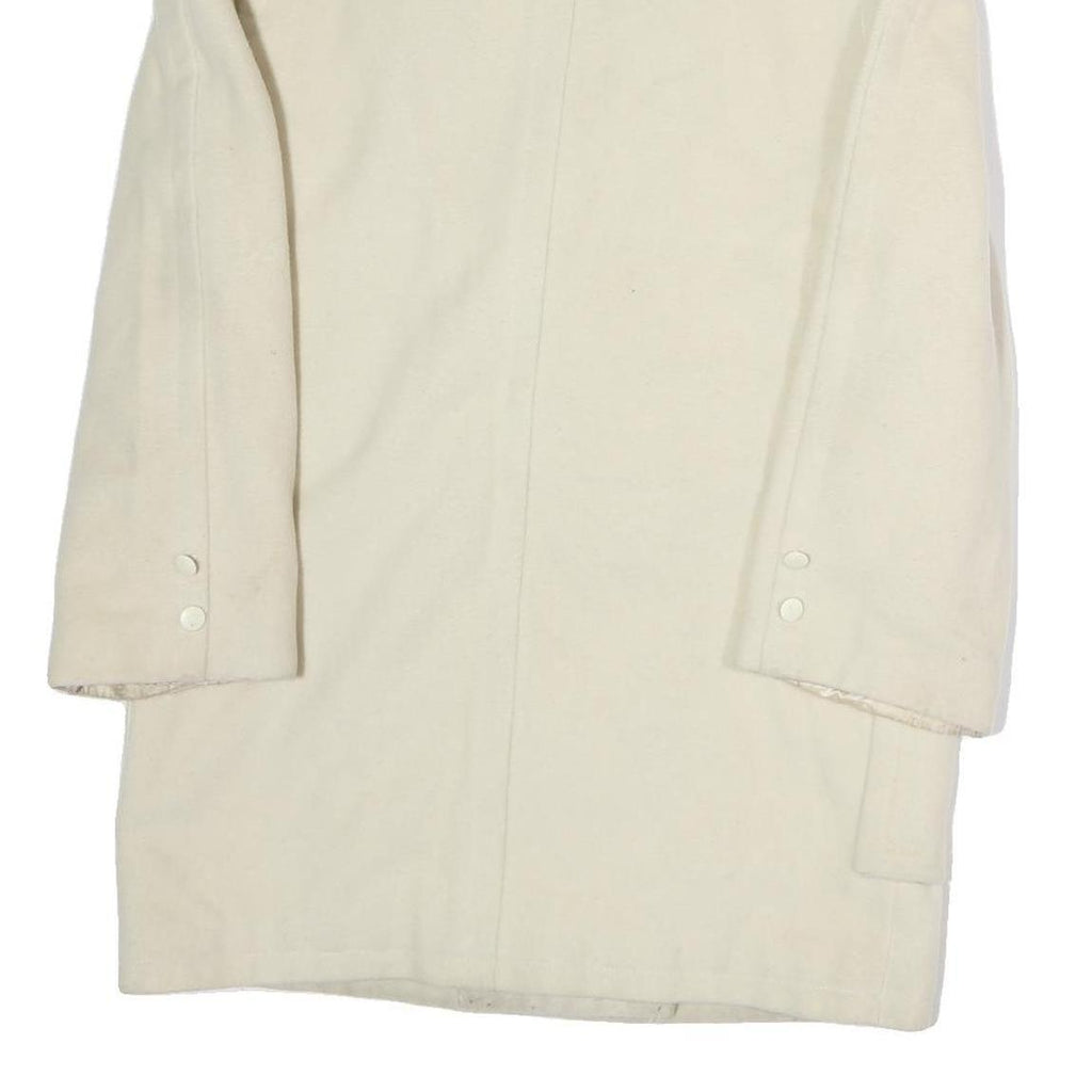 AQUASCUTUM Womens Cream White Double Breasted Jacket L Cotton Blend Button