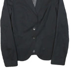 SISLEY Womens Black Cotton Blend Blazer Jacket XXS Button Closure Tailored Plain