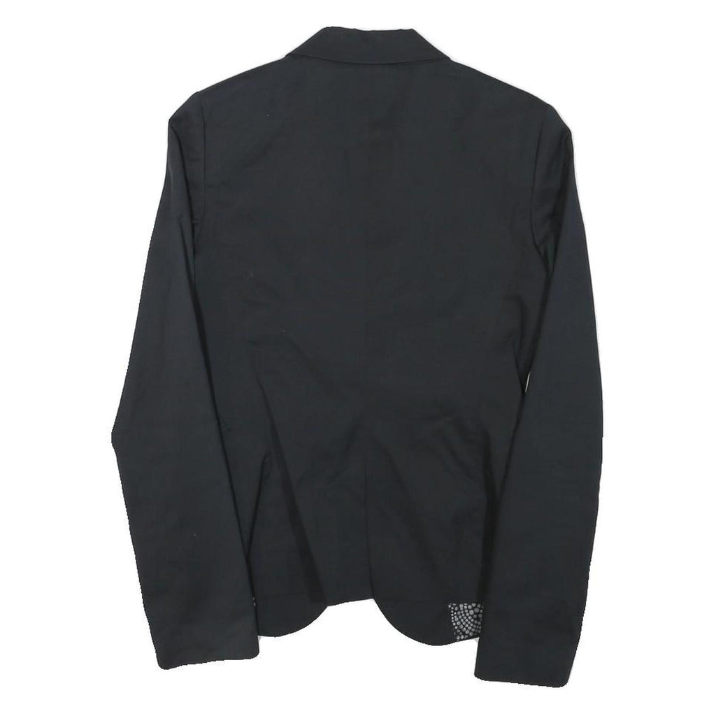 SISLEY Womens Black Cotton Blend Blazer Jacket XXS Button Closure Tailored Plain