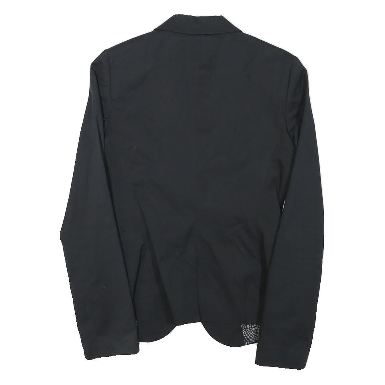 SISLEY Womens Black Cotton Blend Blazer Jacket XXS Button Closure Tailored Plain