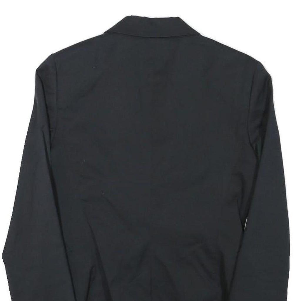 SISLEY Womens Black Cotton Blend Blazer Jacket XXS Button Closure Tailored Plain
