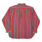TOMMY HILFIGER Mens Red & Green Striped Shirt XL Button Down Long Sleeve Classic