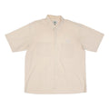 Mens Beige Cotton Short Sleeve Shirt 3XL Casual Summer Light Fabric
