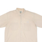 Mens Beige Cotton Short Sleeve Shirt 3XL Casual Summer Light Fabric