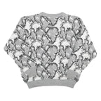 ACKERMANN Mens Grey Patterned Wool Blend Jumper Crew Neck Basic Knit L