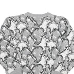 ACKERMANN Mens Grey Patterned Wool Blend Jumper Crew Neck Basic Knit L