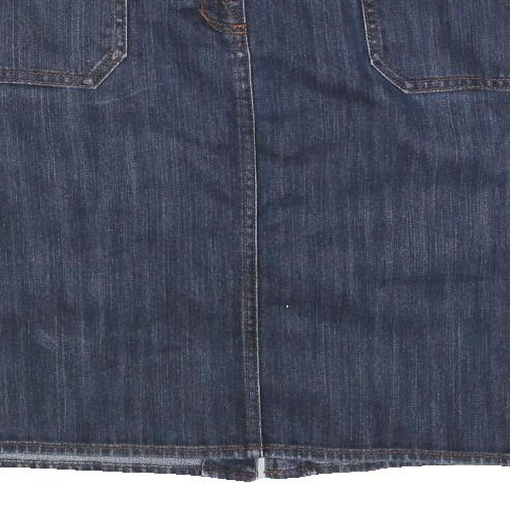 TOMMY HILFIGER Womens Blue Denim Mini Cotton Blend Skirt M Casual Stylish Pocket