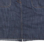 TOMMY HILFIGER Womens Blue Denim Mini Cotton Blend Skirt M Casual Stylish Pocket