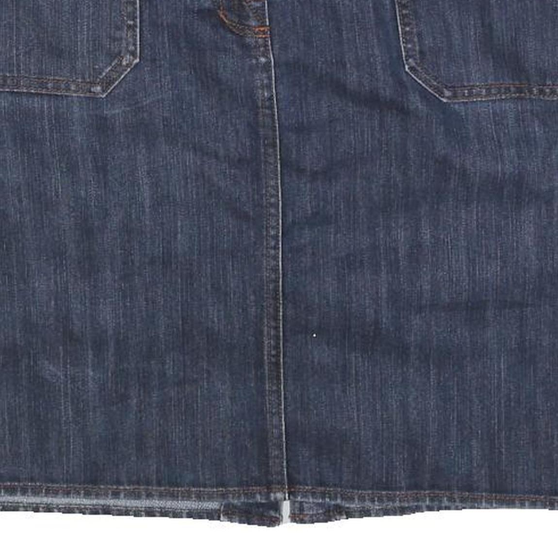 TOMMY HILFIGER Womens Blue Denim Mini Cotton Blend Skirt M Casual Stylish Pocket