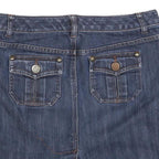 TOMMY HILFIGER Womens Blue Denim Mini Cotton Blend Skirt M Casual Stylish Pocket