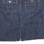 TOMMY HILFIGER Womens Blue Denim Mini Cotton Blend Skirt M Casual Stylish Pocket