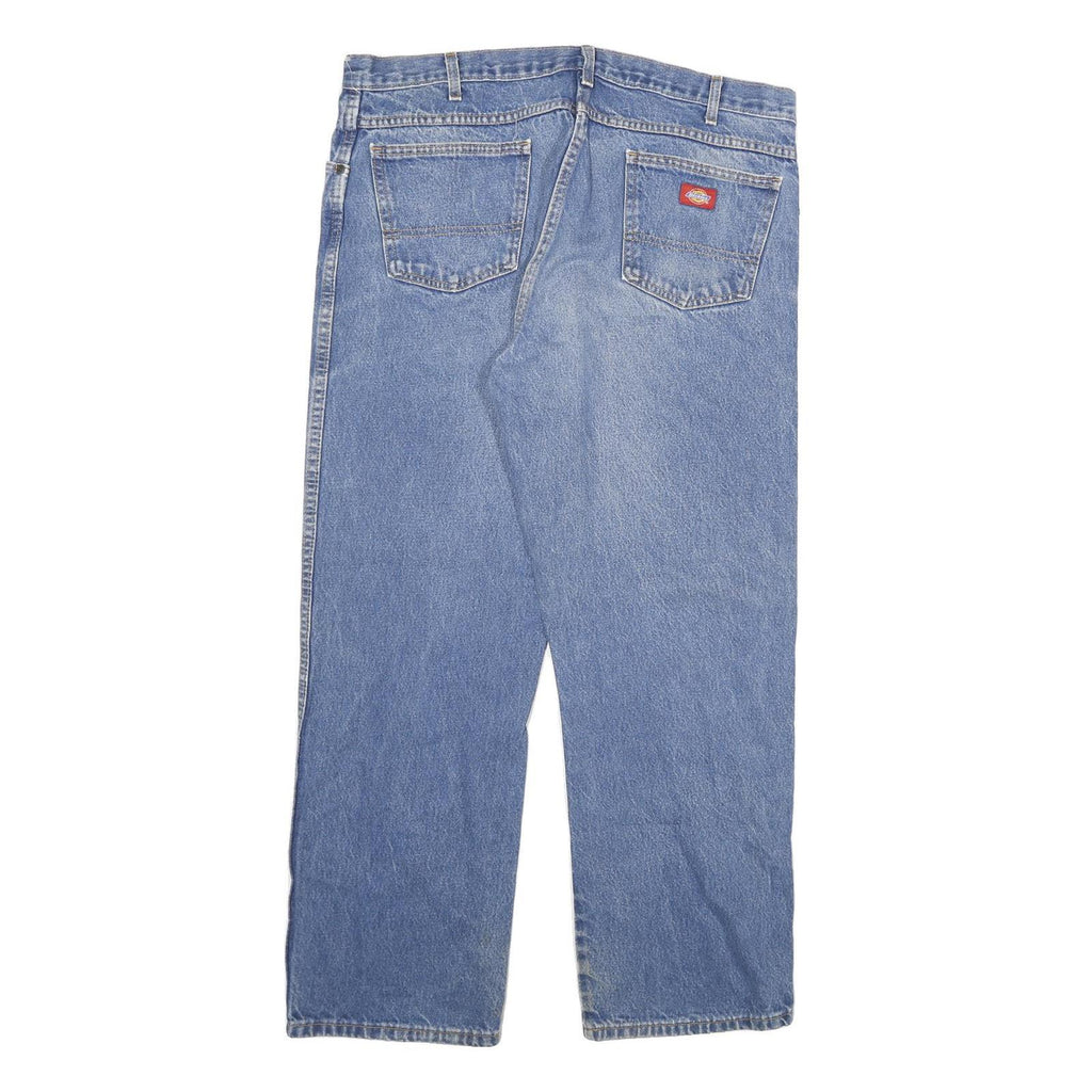 DICKIES Mens Regular Fit Straight Blue Denim Jeans W40 L30 Classic Zip Cotton