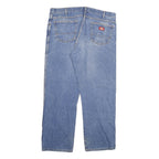 DICKIES Mens Regular Fit Straight Blue Denim Jeans W40 L30 Classic Zip Cotton