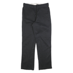 DICKIES Mens Regular Black Cotton Blend Trousers W36 L34 Workwear Zip Closure