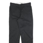 DICKIES Mens Regular Black Cotton Blend Trousers W36 L34 Workwear Zip Closure