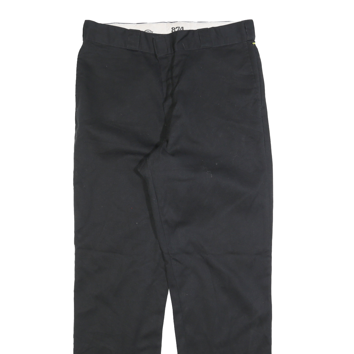 DICKIES Mens Regular Black Cotton Blend Trousers W36 L34 Workwear Zip Closure