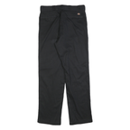 DICKIES Mens Regular Black Cotton Blend Trousers W36 L34 Workwear Zip Closure
