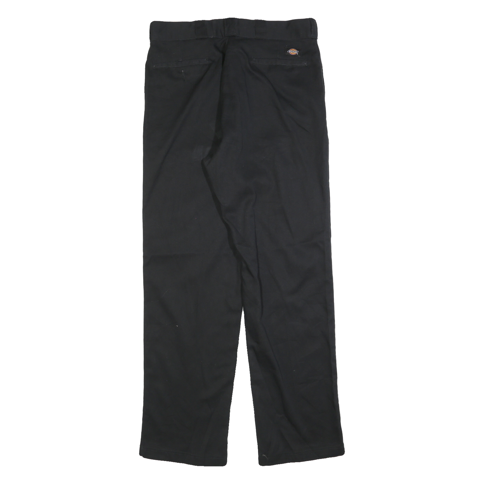 DICKIES Mens Regular Black Cotton Blend Trousers W36 L34 Workwear Zip Closure