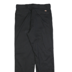 DICKIES Mens Regular Black Cotton Blend Trousers W36 L34 Workwear Zip Closure