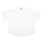 OUT OF AFRICA Mens White Cotton Blend Short Sleeve Shirt L Casual Summer Shirt