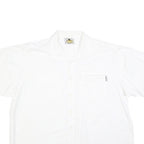 OUT OF AFRICA Mens White Cotton Blend Short Sleeve Shirt L Casual Summer Shirt