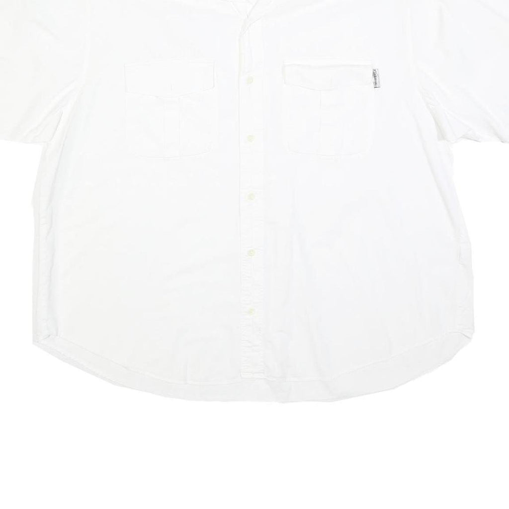 OUT OF AFRICA Mens White Cotton Blend Short Sleeve Shirt L Casual Summer Shirt