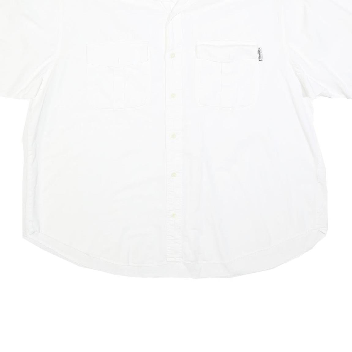 OUT OF AFRICA Mens White Cotton Blend Short Sleeve Shirt L Casual Summer Shirt