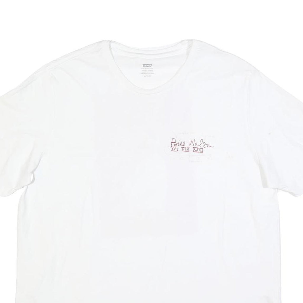 LEVI'S Mens White Graphic T-Shirt XL Short Sleeve Crew Neck Cotton Blend