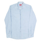 HUGO BOSS Mens Plain Shirt Blue Long Sleeve S