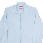 HUGO BOSS Mens Plain Shirt Blue Long Sleeve S