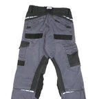 DICKIES Mens Cotton Blend Grey & Black Workwear Regular Straight Trousers W28