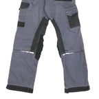 DICKIES Mens Cotton Blend Grey & Black Workwear Regular Straight Trousers W28