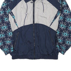 Rodéo Mens Navy Blue & Light Grey Vintage Patterned Track Jacket S Polyester