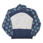Rodéo Mens Navy Blue & Light Grey Vintage Patterned Track Jacket S Polyester