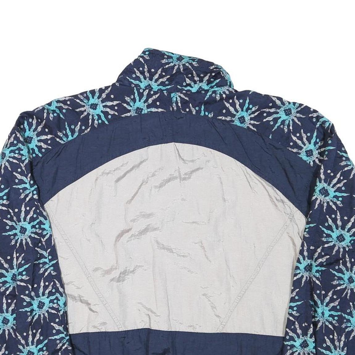 Rodéo Mens Navy Blue & Light Grey Vintage Patterned Track Jacket S Polyester