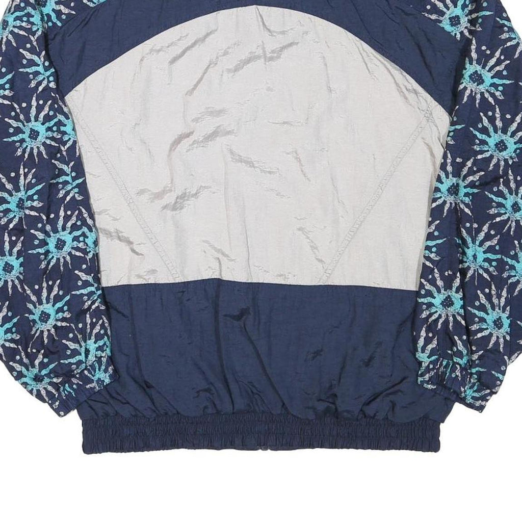 Rodéo Mens Navy Blue & Light Grey Vintage Patterned Track Jacket S Polyester