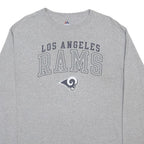 MAJESTIC Mens Grey Los Angeles Rams Graphic T-Shirt XL Long Sleeve Crew Neck