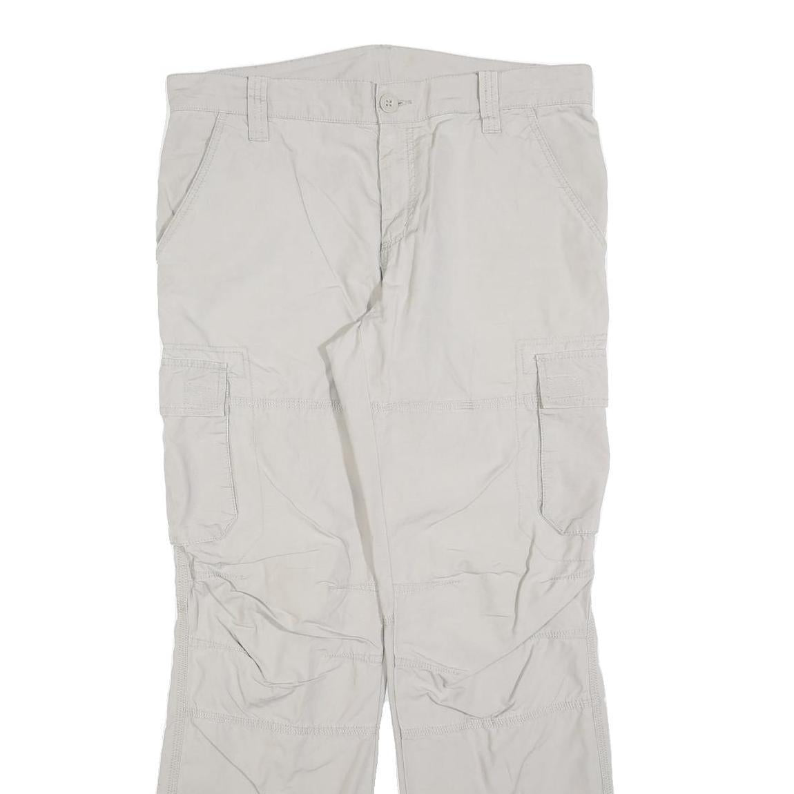 CLOCKHOUSE Mens Regular Beige Cotton Blend Zip Cargo Trousers W34 L32 Casual