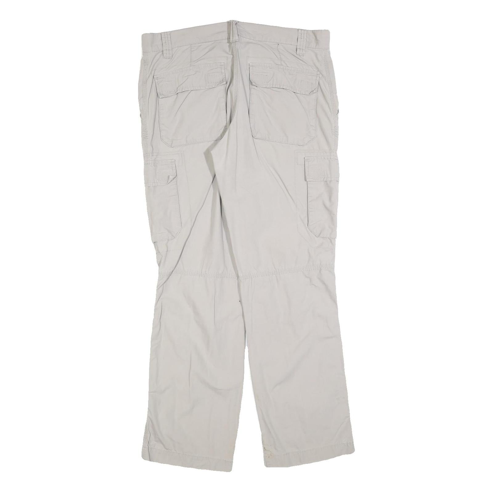 CLOCKHOUSE Mens Regular Beige Cotton Blend Zip Cargo Trousers W34 L32 Casual