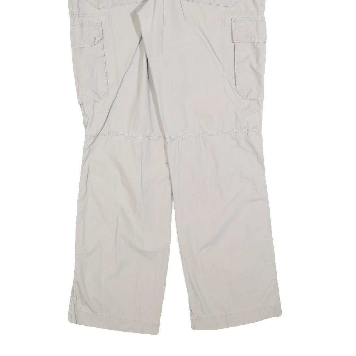 CLOCKHOUSE Mens Regular Beige Cotton Blend Zip Cargo Trousers W34 L32 Casual