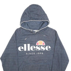 ELLESSE Mens Blue Hoodie S Cotton Blend Pullover Sweatshirt Hooded