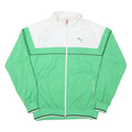 NIKE Mens Green White Track Jacket M Polyester Blend Zip Plain Sportswear