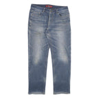 DICKIES Womens Jeans Blue Regular Straight Denim Light W34 L31 Zip Cotton Blend