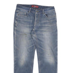 DICKIES Womens Jeans Blue Regular Straight Denim Light W34 L31 Zip Cotton Blend