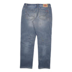 DICKIES Womens Jeans Blue Regular Straight Denim Light W34 L31 Zip Cotton Blend