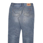 DICKIES Womens Jeans Blue Regular Straight Denim Light W34 L31 Zip Cotton Blend