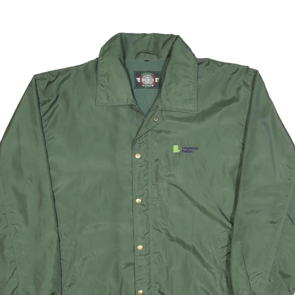 CLIQUE Mens Green XL Nylon Button Jacket Plain Lightweight Casual