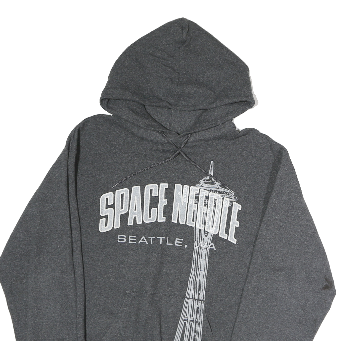 CHAMPION Mens Grey Space Needle Seattle Cotton Hoodie L Casual Pullover