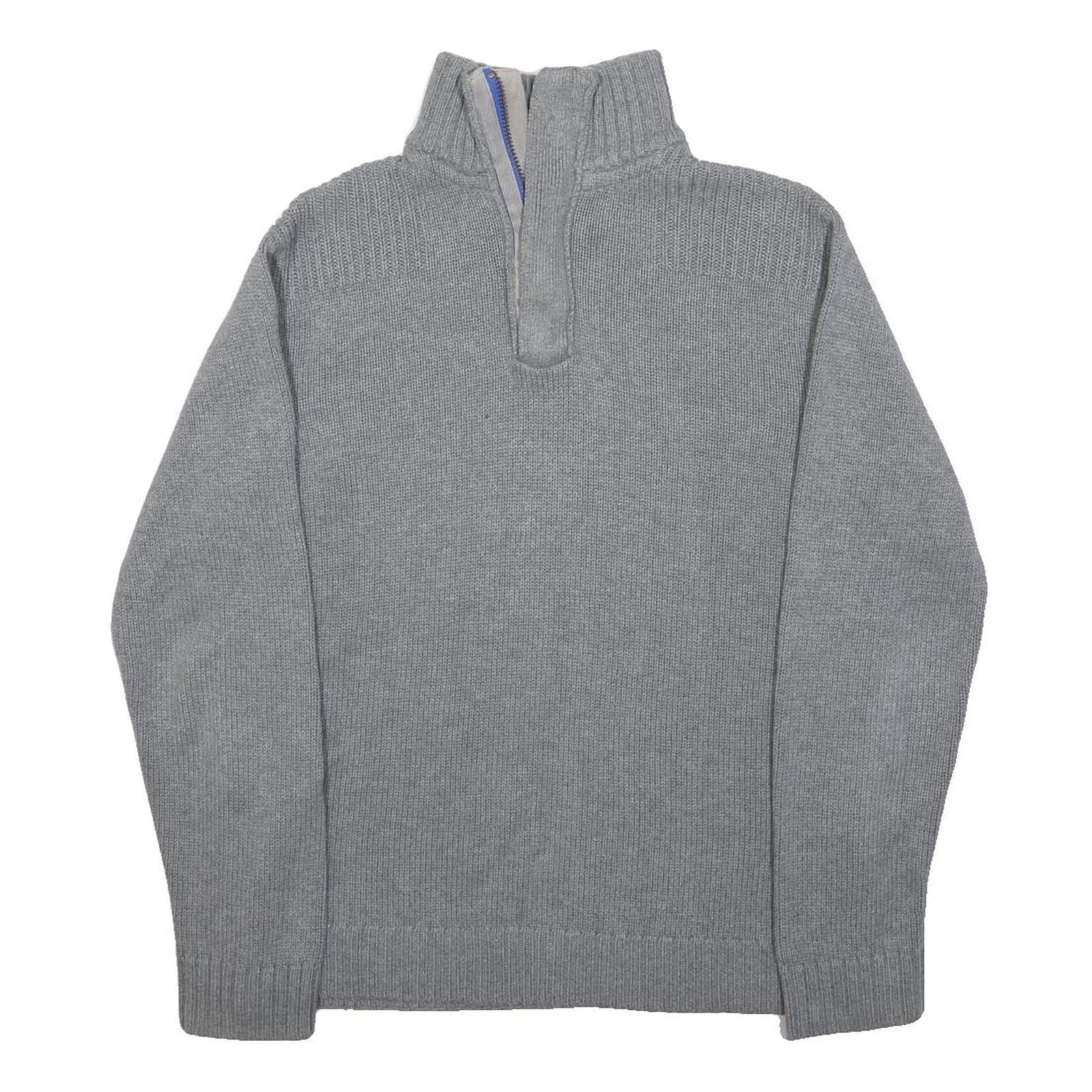 BODEN Womens Grey Cotton Plain Pullover Roll Neck Basic Knit XS Winter Jumper